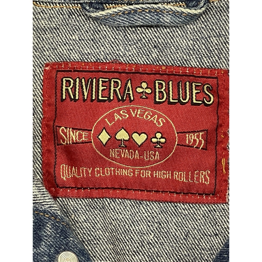 Riviera Hotel And Casino Las Vegas Denim Embroidered Jacket Size 2XL Vtg - Picture 8 of 10